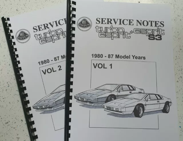 Lotus Turbo Esprit & Esprit S3 Service Hinweise Werkstatthandbuch 80 - 87 Nachgedruckt