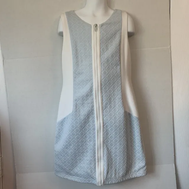 Laundry by Shelli Segal Girls Tunic Dress Zip Front Color Block White/Blue Sz 10