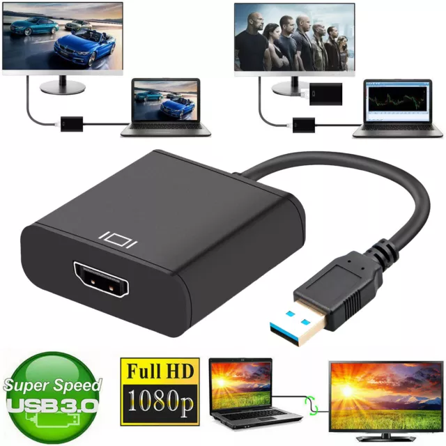USB 3.0 Auf HDMI 1080P HD Adapter Kabel Video Konverter Für PC HDTV TV Laptop