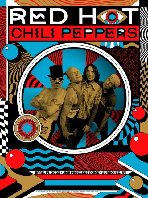 Red Hot Chili Peppers Syracuse 04/14/2023Tour Poster & get free Trading Card
