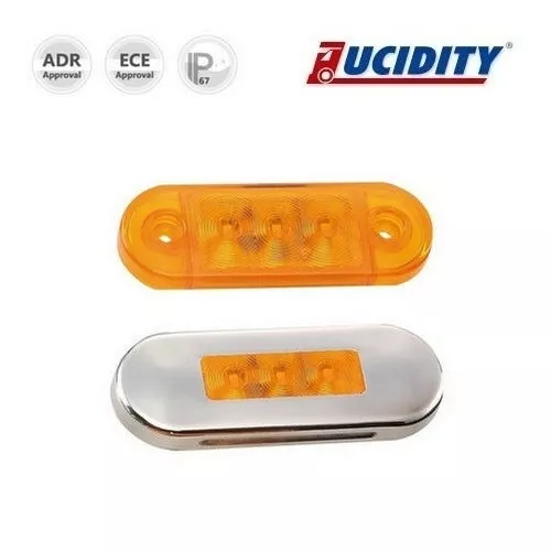 Luce Ingombro 12 LED Arancione 84x24mm Was per Autocarri 12V/24V