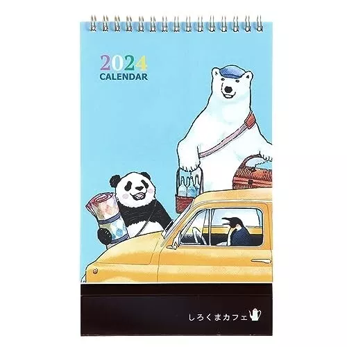 DESKTOP CALENDAR 2024 Japan Polar Bear Cafe Shiriokuma 137×225mm 14