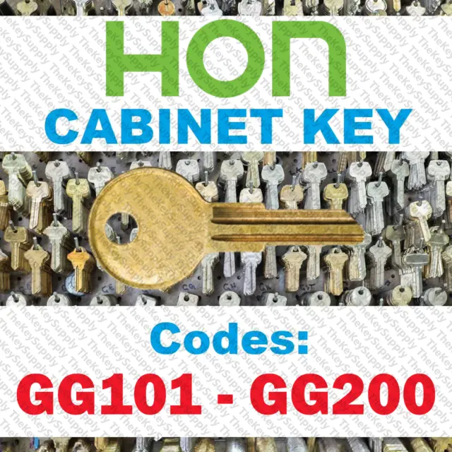 Hon Desk & File Cabinet Key Cut to Your Code GG101 - GG200