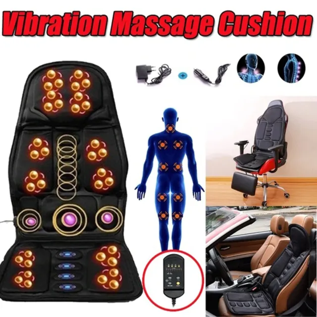 Coussin de chaise de Massage électrique pour voiture, maison, chauffant, vibrant