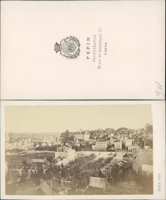Pepin, Panorama de Laval Vintage CDV albumen carte de visite,  CDV, tirage alb