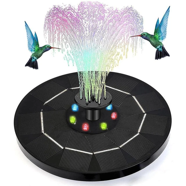 Solar Powered Floating Fountain Pump Water Feature Garden Birdbath LED Pond N3P2