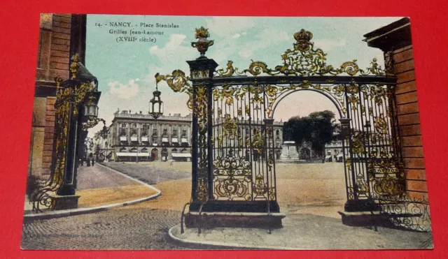 Cpa Carte Postale 1910-1920 Nancy Place Stanislas Grille Jean Lamour 54 Lorraine