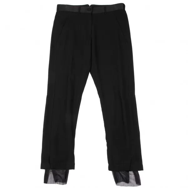 ANN DEMEULEMEESTER Mesh Layered Wool Pants Size 36(K-132617)