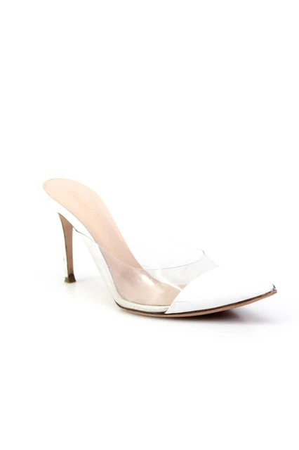 Gianvito Rossi Leather Pointed Toe Slip On Stiletto High Heels White Size 40 10 Gianvito Rossi Leather Pointed Toe Slip On Stiletto High Heels White Size 40 10