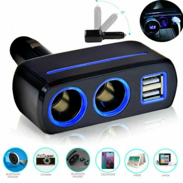 Séparateur de prise de chargeur de voiture universel 12 V avec deux ports USB p
