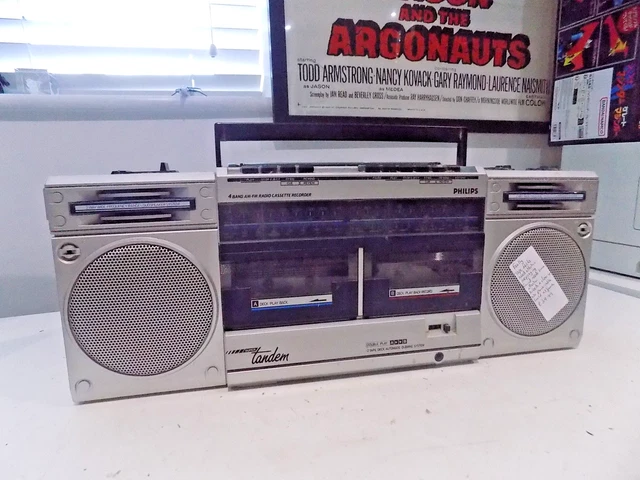Ghettoblaster Vintage Philips D8268 Super Tandem – Pour Réparation Ou Pièces Détachées