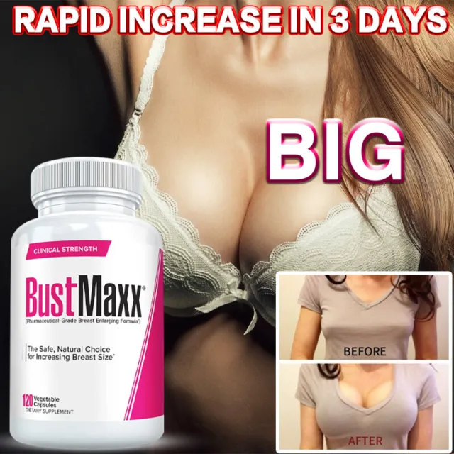 Bustmaxx Capsules - Female Enhancer, Promote Breast Growth - with Fenugreek