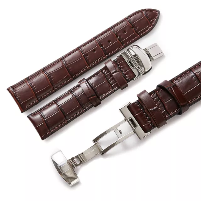 20mm Replacement BROWN Leather Watch Band Strap W/Clasp Buckle Made For Tissot