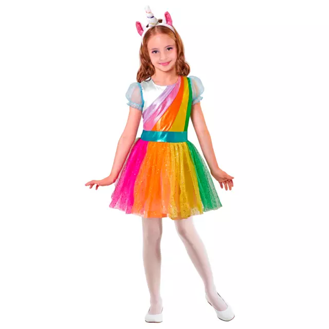 Costume Vestito Abito Travestimento Carnevale Bambina Unicorno Ragazza
