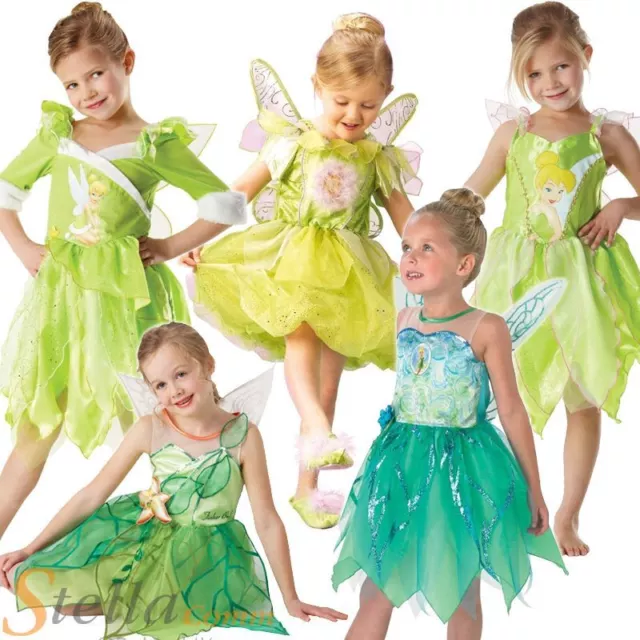 Girls Tinkerbell Disney Fairy Pixie Fancy Dress Kids Costume Book Week Outfit