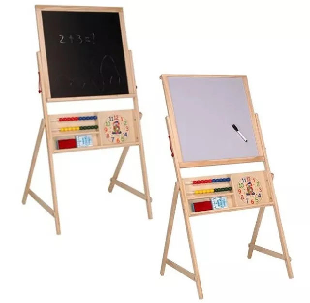 Kinder Tafel Holztafel Standtafel 2in1 Schultafel Schreibtafel Maltafel Magnet