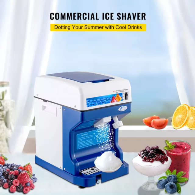 VEVOR Commercial Ice Shaver Snow Cone Maker Machine Ice Crusher Shaver 120kg/h 2