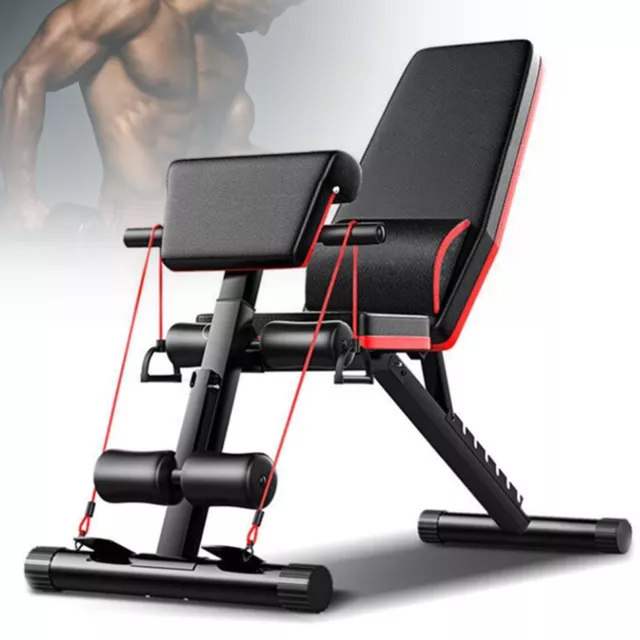 Adjustable Foldable Dumbbell Bench Fitness Weight Training Workout Gym 7 Incline