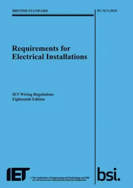 New, Requirements for Electrical Installations, IET Wiring Regulations, Eighteen