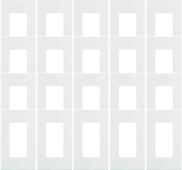 Leviton 80301-SW 1-Gang Decora Plus Wallplate Screwless Snap-On Mount, White,...