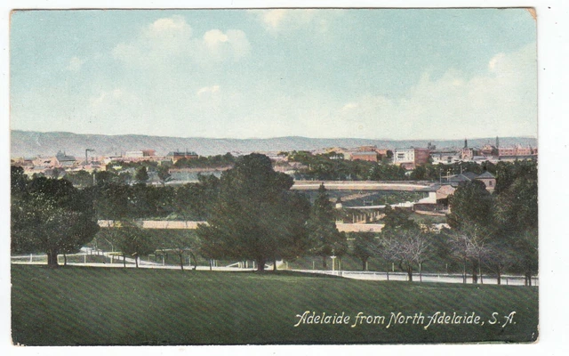 Adelaide from North showing Oval Old Postcard sent from Woodville SA in 1909