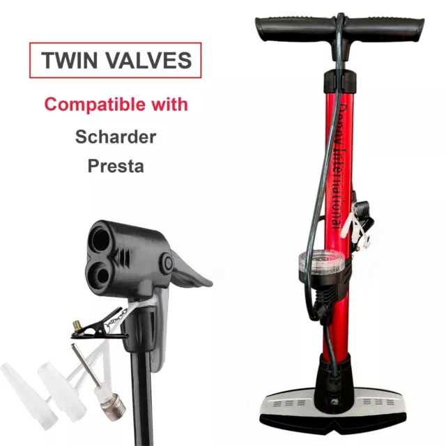 Heavy Duty Floor Standing Bike Cycle Bicycle Tyre Hand Air Mini Pump With Gauge