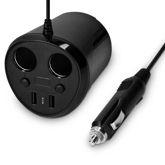 Adaptateur Allume-Cigare avec 2x prise USB - Convertisseur 12V / 24V vers 5V