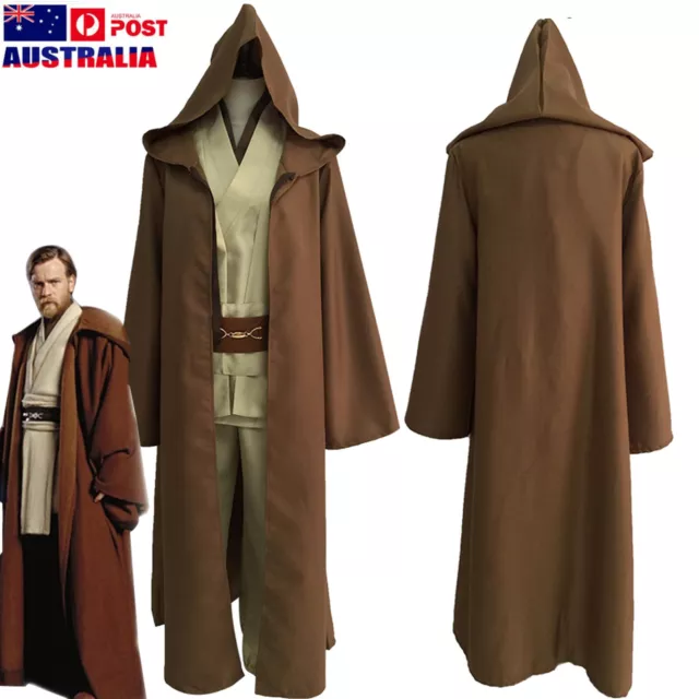 Star Wars Obi Wan Kenobi Jedi Knight Master Adult Cloak Suit Halloween Costume