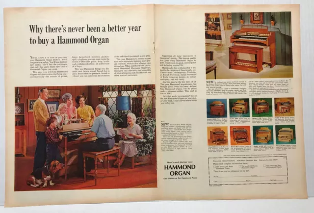 1965 Hammond Organ Three Ads VINTAGE PRINT AD LM65