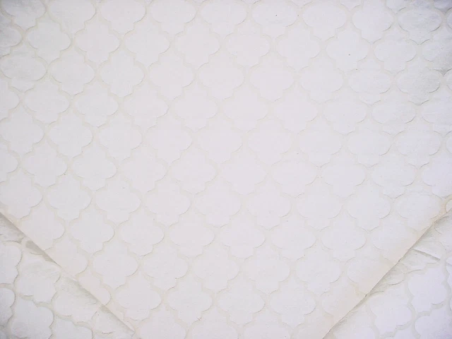 1-3/4Y Robert Allen Duralee Soft White Cream White Lattice Upholstery Fabric