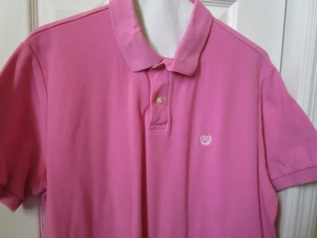 Chaps Polo Shirt Mens Size XL Pink Short Sleeve 100% Cotton