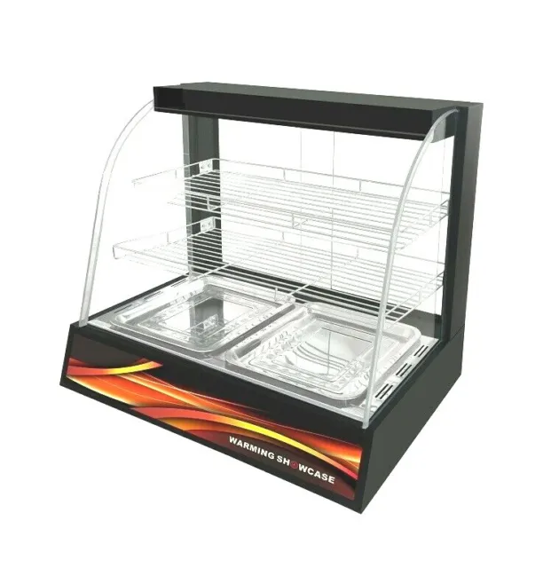 New Heated Black Hot Pie Counter top Food Display Cabinet Lamps Warmer pasties