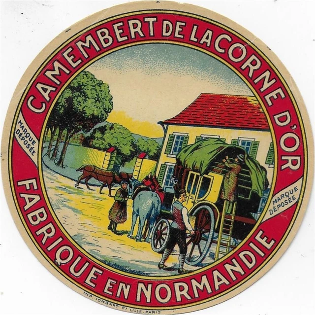 Etiquette De Fromage  Neuve  Camembert De La Corne D'or   Normandie Vers 1930