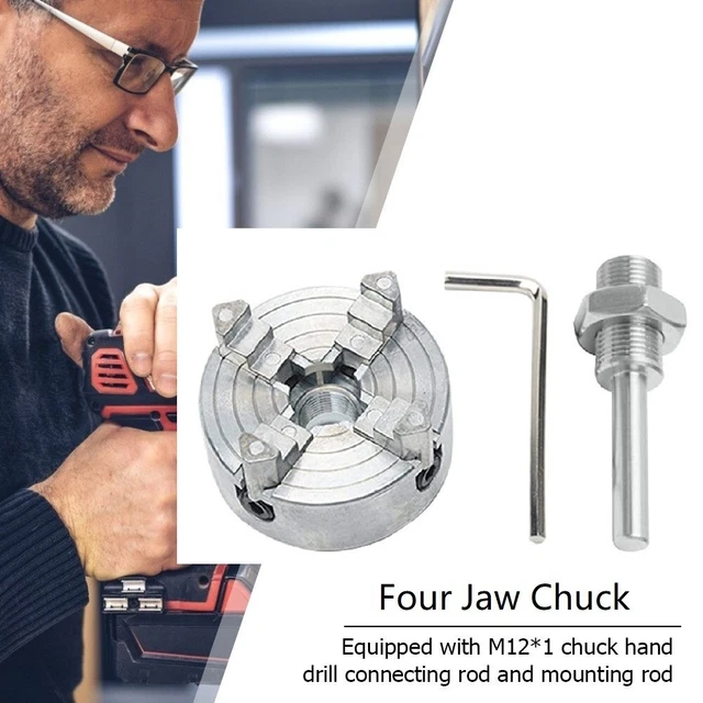 Metallo 4-Jaws Manuale Lathe Chuck Clamp Hcs Self-Centering Mini Trapano Ricambi