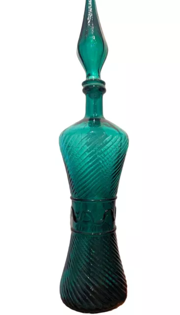 Carafi Empoli Genie Bottle Glass 1960's Vintage  EXCELLENT CONDITION