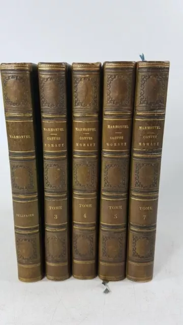 Marmontel, Bélisaire, Contes moraux, 5 vol, tomes 3,4,5,7, LITT XVIIIe