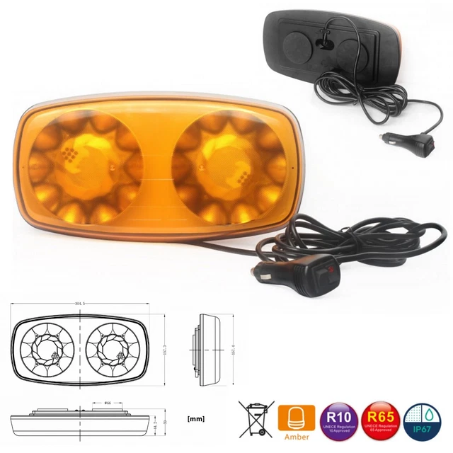 EYPINS Rundumleuchte 60LED - 12V/24V Warnleuchte Mit 3 Blitzmodi Für Auto, LKW & Baumaschinen