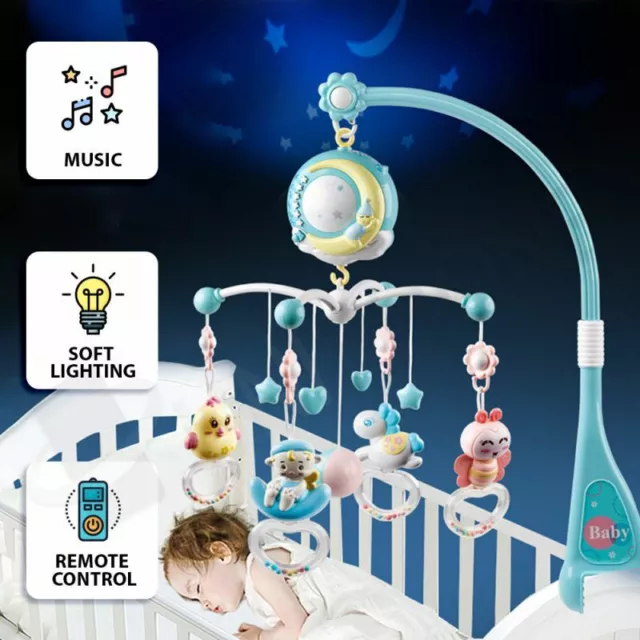 【Hypnos】Baby Mobile Crib Cot Musical Wind up Toys Music Box Hanger Arm Bed Bell