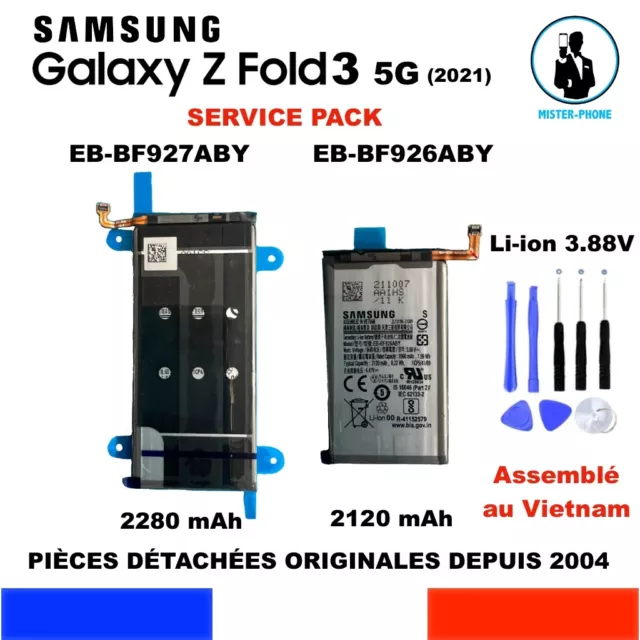 2 Genuine Batteries Samsung Galaxy Z Fold3 Fold 3 Eb-Bf927Aby + Eb-Bf926Aby Oem