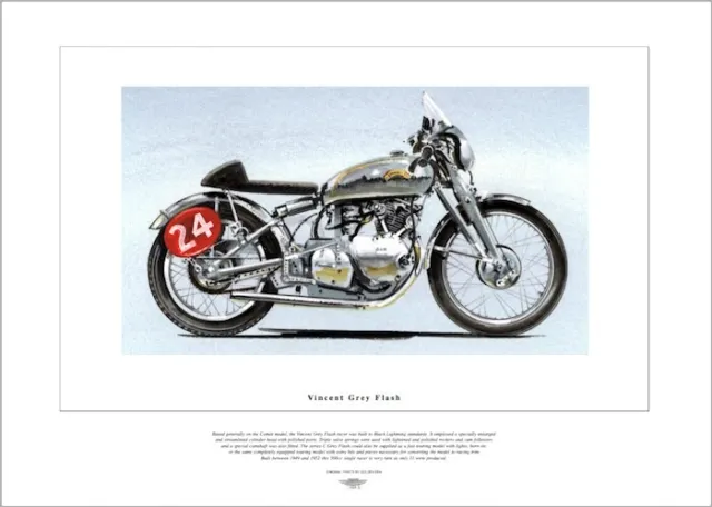 Vincent Grey Flash - Moto Stampa Artistica 500cc Singolo Classica