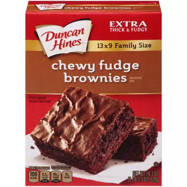 Duncan Brownie Mix Premium Chewy Fudge 18 OZ (Pack of 12)