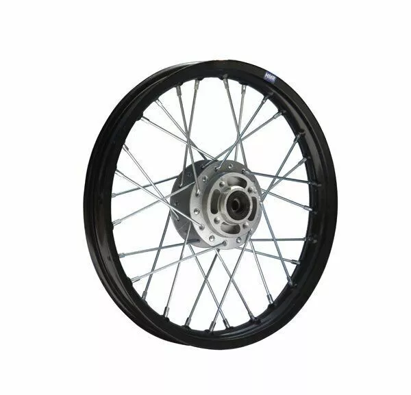 HMParts Pit Bike Dirt Cross Cerchio Alluminio Anodizzato 14 Pollici Ant. Nero