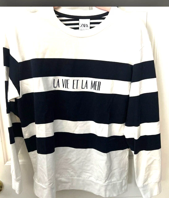 Zara "La Vie Et La Mer" Sweatshirt Size Small Unisex