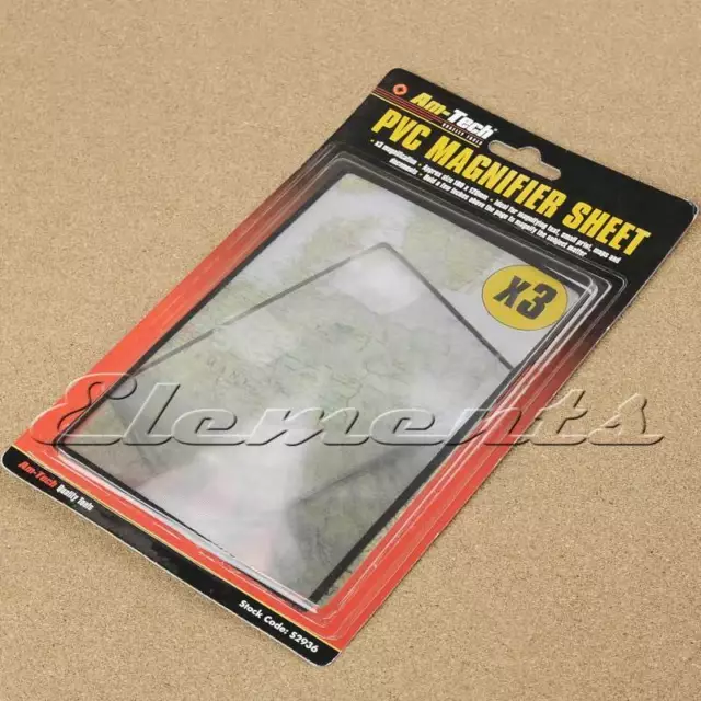 PVC x3 Magnifier Sheet 180mmX120mm Magnifying Glass Easy Read T065