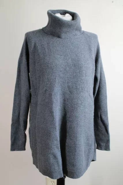 Woolrich M Gray Clapshaw Cowl Waffle Knit Tunic Sweater 13530 Nylon Wool Modal