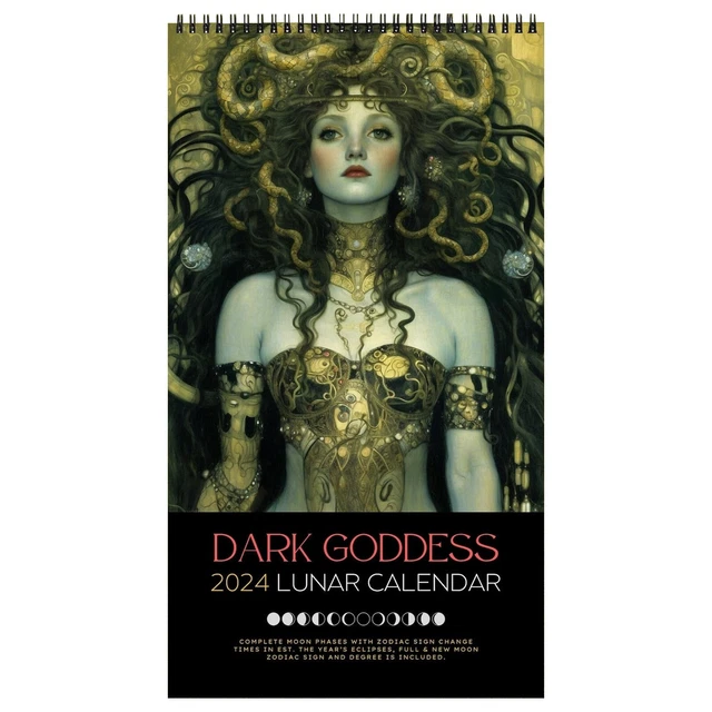 DARK GODDESS CALENDAR 2024 Angel Wall Caledar Black Wall Hanging