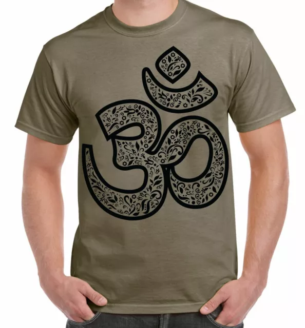 Om Symbol Large Print Men's T-Shirt - Hindu Yoga Meditation Festival