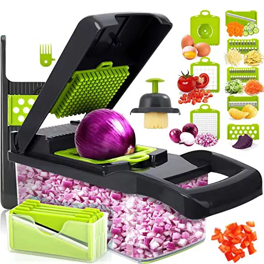 14-In-1 Vegetable Fruit Chopper Cutter Food Onion Veggie Dicer Slicer Kitchen ！