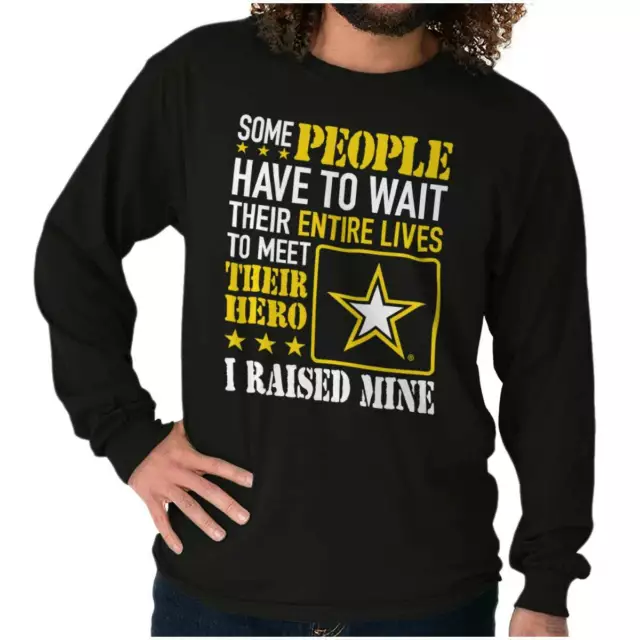 Proud Army Mom US Armed Forces Military Son Long Sleeve Tshirt for Men or Women