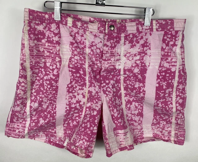 Vintage 80s 90s Ocean Pacific OP Swim Trunks Pink Allover Shorts 34 Surf Skate @